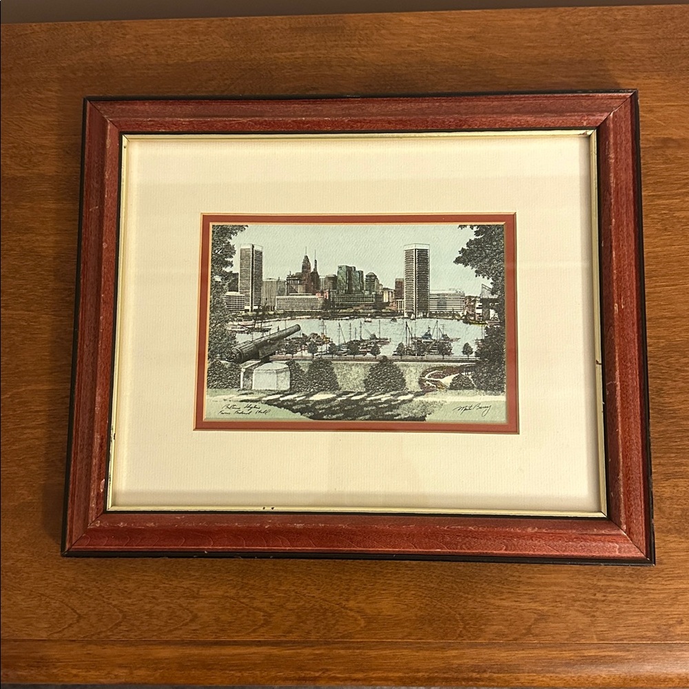 Framed Marina Drawing Print